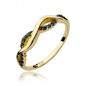 Blink-Blink Zlatý prsteň s čiernymi diamantami 0.07 ct1690BcDB