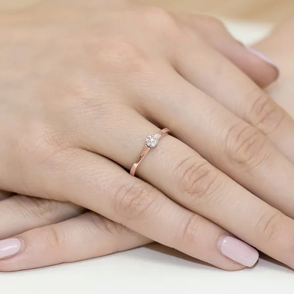 Blink-Blink Prsteň z ružového zlata s diamantami 0.04 ct1678RDB
