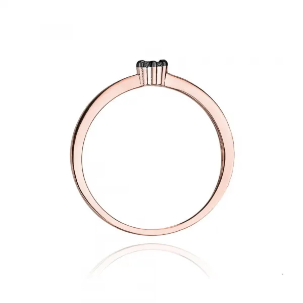 Blink-Blink Prsteň z ružového zlata s čiernymi diamantami 0.04 ct1678RcDB