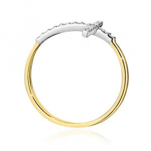 Blink-Blink Zlatý prsteň s krížikom s diamantami 0.09 ct1685ZDB