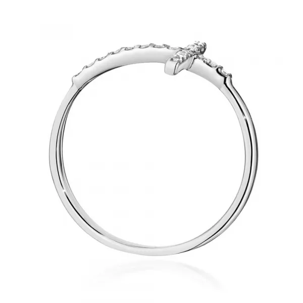 Blink-Blink Zlatý prsteň s Krížikom s diamantami 0.09 ct1685BDB
