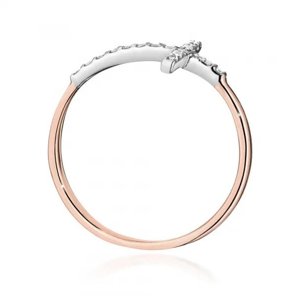 Blink-Blink Zlatý prsteň s Krížikom s diamantami 0.09 ct1685RDB