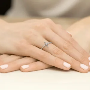 Blink-Blink Zlatý prsteň s Krížikom s diamantami 0.09 ct1685RDB