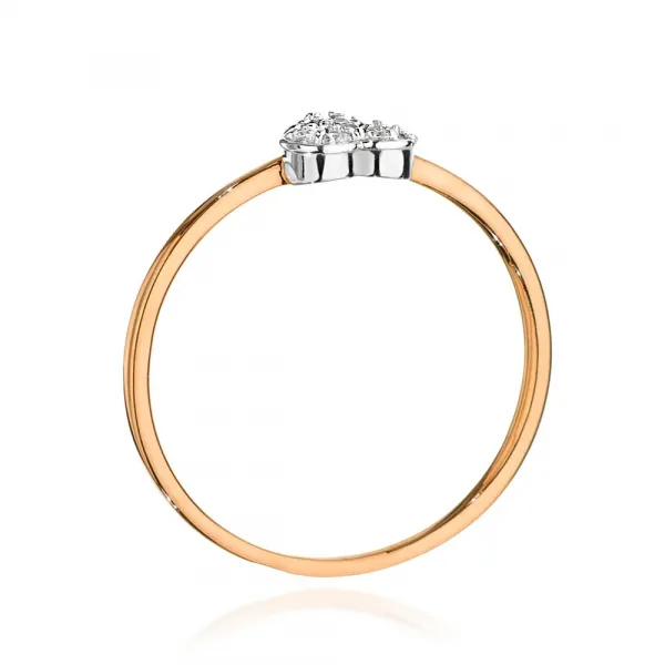 Blink-Blink Zlatý prsteň SRDIEČKO s diamantom 0.10 ct1342BDB