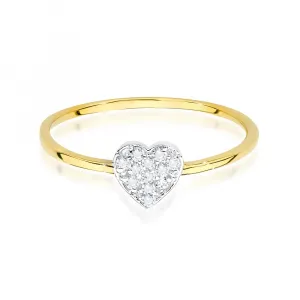 Blink-Blink Zlatý prsteň SRDIEČKO s diamantom 0.10 ct1342BDB