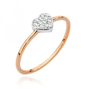 Blink-Blink Zlatý prsteň SRDIEČKO s diamantom 0.10 ct1342ZDB