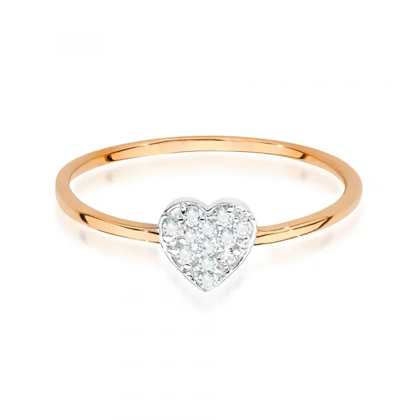 Blink-Blink Zlatý prsteň SRDIEČKO s diamantom 0.10 ct1342ZDB