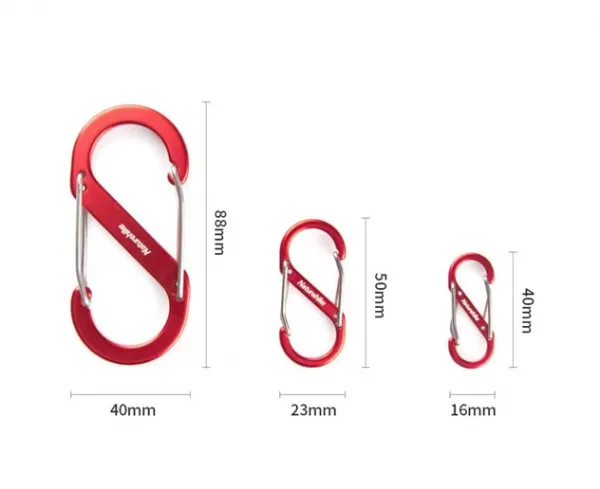 Naturehike S-Type kempingová karabína Varianta produktu: 9 cm / 1 kus
