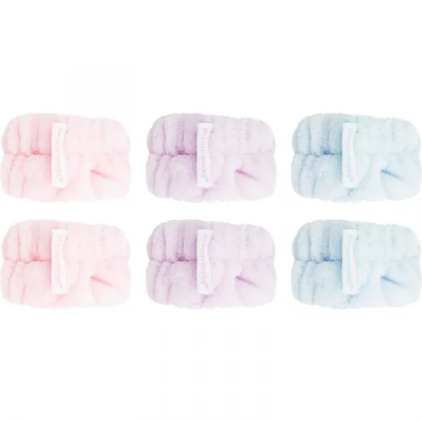 Brushworks Pastel Microfibre Wrist Wash Bands náramky proti stekajúcej vode pri umývaní tváre 6 ks