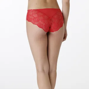 WONDERBRA GLAMOUR SHORTY - Dámske krajkové nohavičky - červená