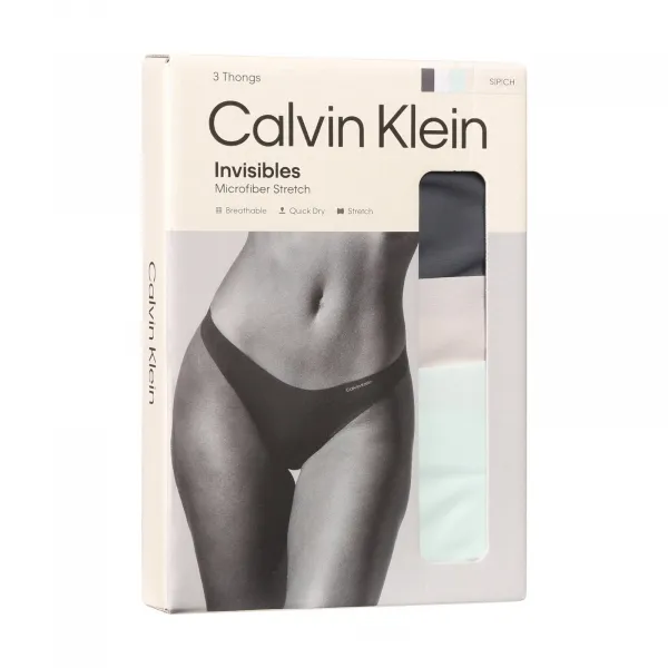3PACK dámske tangá Calvin Klein bezšvová viacfarebná (QD3558E-WAK) S