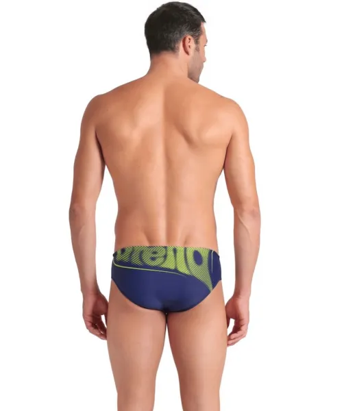 Arena feel bright glare briefs navy/artic lime s - uk32