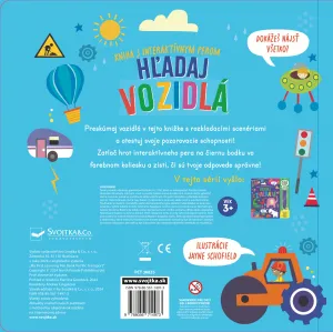 Kniha s interaktívnym perom Hľadaj vozidlá