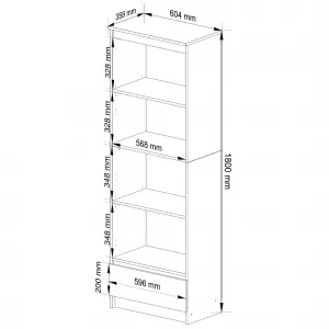 Ak furniture Kancelársky regál Rexa 60 cm 1 zásuvka a 4 police biely