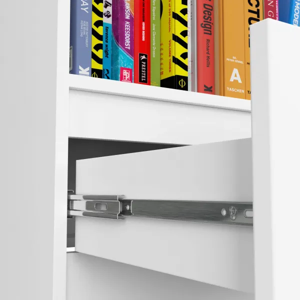 Ak furniture Kancelársky regál Rexa 60 cm 1 zásuvka a 4 police biely