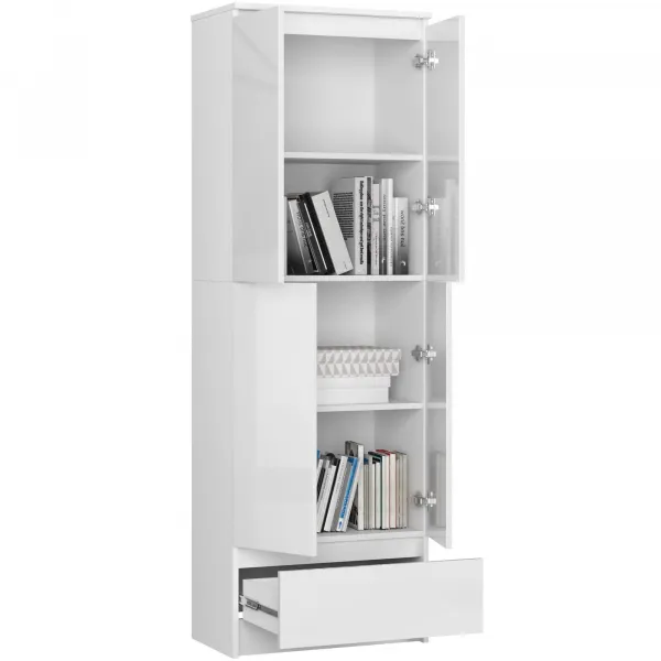 Ak furniture Skriňa Rexa 60 cm biela lesk