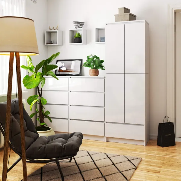 Ak furniture Skriňa Rexa 60 cm biela lesk