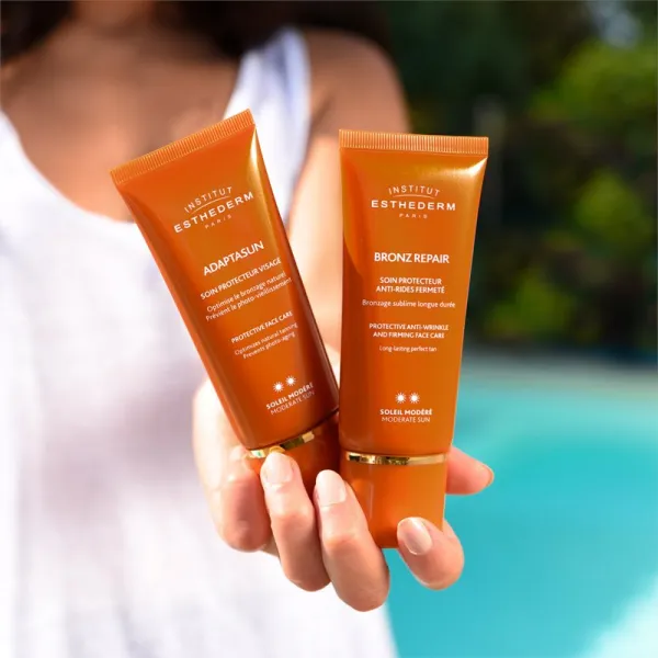 Institut Esthederm Bronz Repair Protective Anti-Wrinkle and Firming Face Care spevňujúci protivráskový krém na tvár so strednou UV ochranou 50 ml