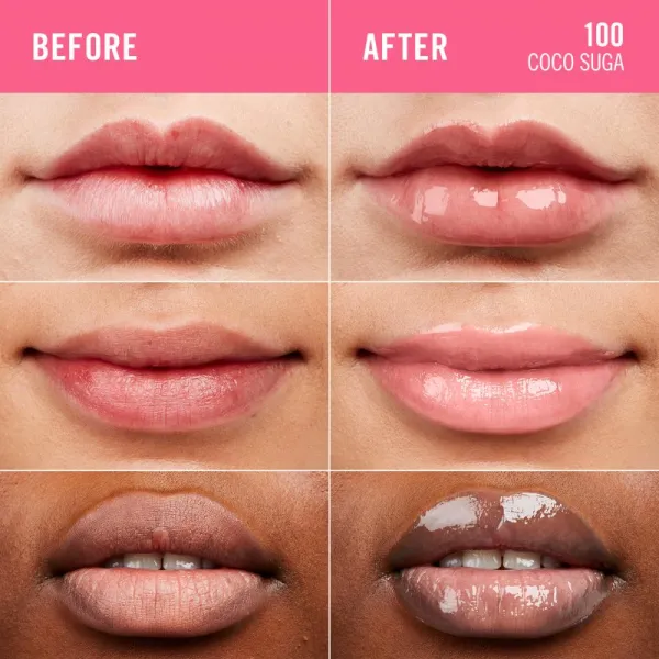 Rimmel Thrill Seeker Glassy Gloss lesk na pery pre väčší objem odtieň 100 Coco Suga 10 ml