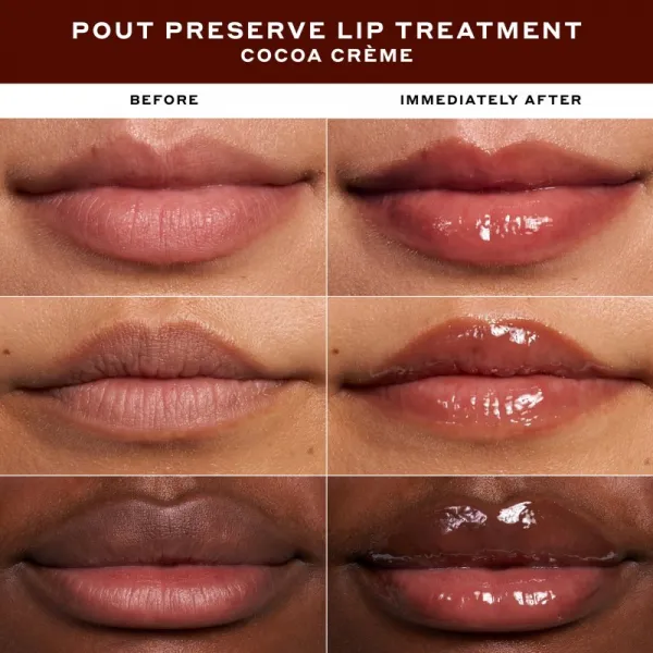 OLEHENRIKSEN Pout Preserve Peptide Lip Treatment hydratačný lesk na pery odtieň Cocoa Crème 12 ml