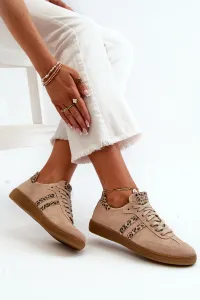 Zazoo N1068 Semišové Nízke Dámske Tenisky Beige