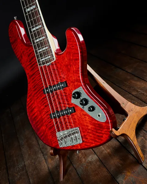 Papež Jazz Bass 5 Custom Trans Red