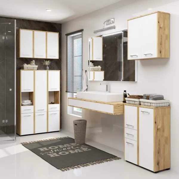 Ak furniture Koupelnová skříňka Fin S30 1D 30 cm dub artisan/bílá