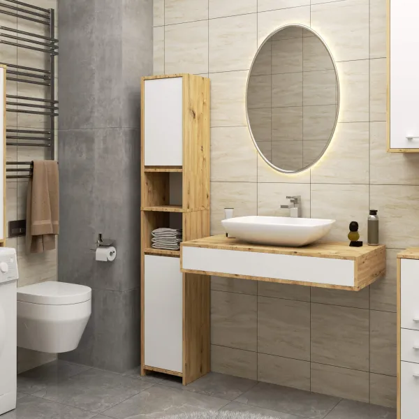 Ak furniture Koupelnová skříňka BETI 180 cm dub artisan/bílá