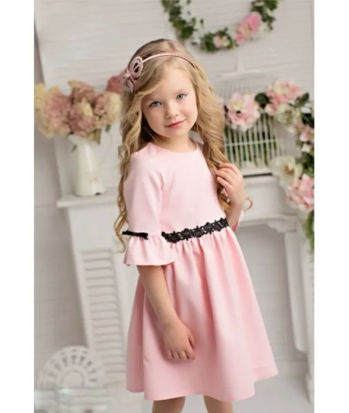 Fashionkids Dievčenské šaty HANIA Farba: Púdrová, Veľkosť: 104