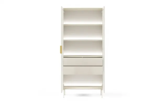 ArtLas Vitrína NAIRE 2D2S s LED osvetlením | cashmere