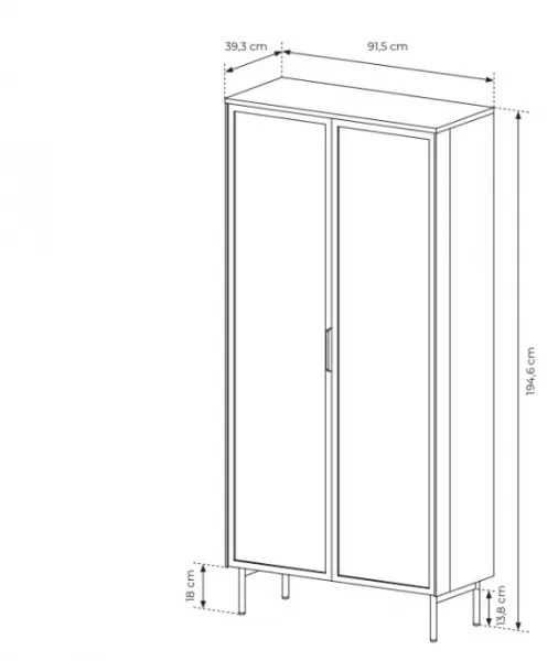 ArtLas Vitrína NAIRE 2D2S 91 s LED osvetlením | dub dunin
