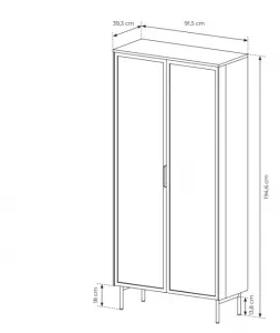 ArtLas Vitrína NAIRE 2D2S 91 s LED osvetlením | dub dunin