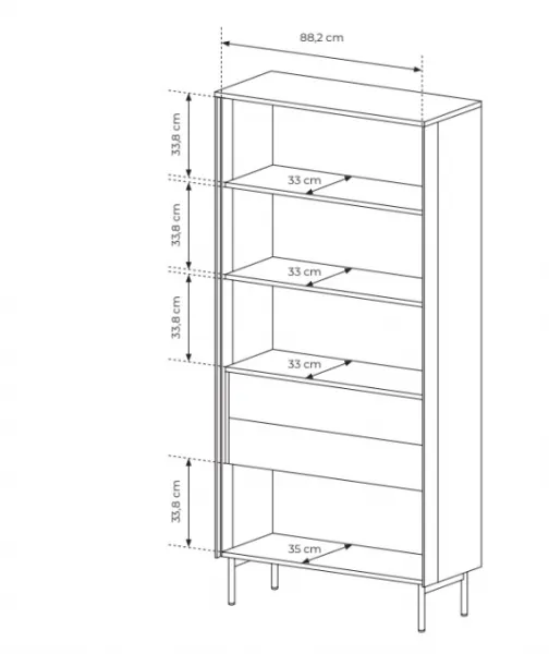 ArtLas Vitrína NAIRE 2D2S 91 s LED osvetlením | dub dunin