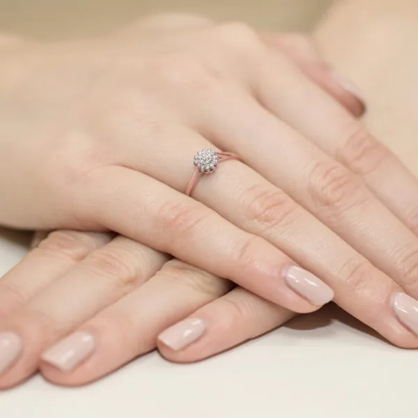 Blink-Blink Zásnubný diamantový prsteň ružové zlato 0.10 ct1707RDB