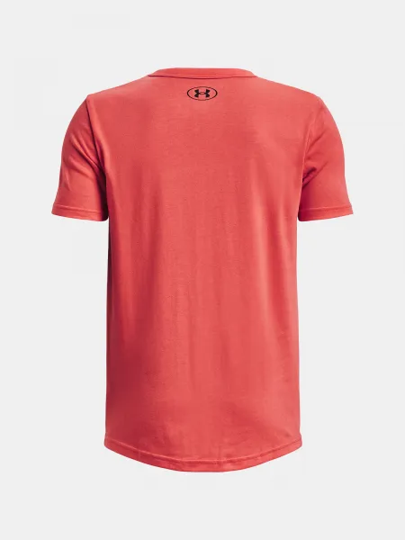 Koralové chlapčenské tričko Under Armour Project Rock Show Your Fam SS