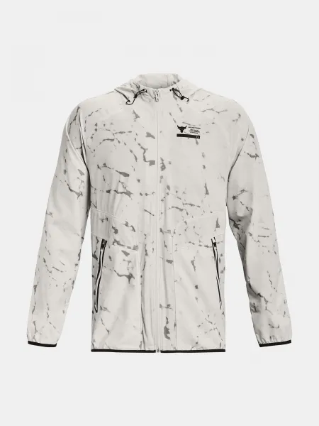 Biela pánska vzorovaná športová bunda Under Armour Rock