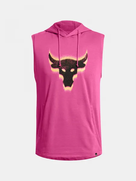 Ružová pánska mikina bez rukávov Under Armour Project Rock Fleece Payoff Sleeveless