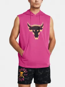 Ružová pánska mikina bez rukávov Under Armour Project Rock Fleece Payoff Sleeveless