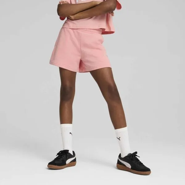 Puma ESSENTIALS SMALL NO. 1 LOGO SHORTS TR G Dievčenské kraťasy, ružová, veľkosť