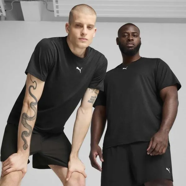 Puma M TAD ESSENTIALS HEATHER CAT TEE Pánske tričko, čierna, veľkosť