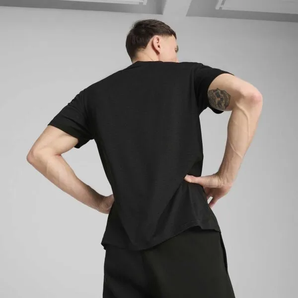 Puma M TAD ESSENTIALS HEATHER CAT TEE Pánske tričko, čierna, veľkosť