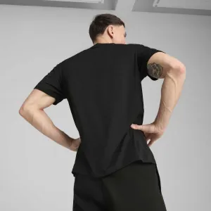 Puma M TAD ESSENTIALS HEATHER CAT TEE Pánske tričko, čierna, veľkosť