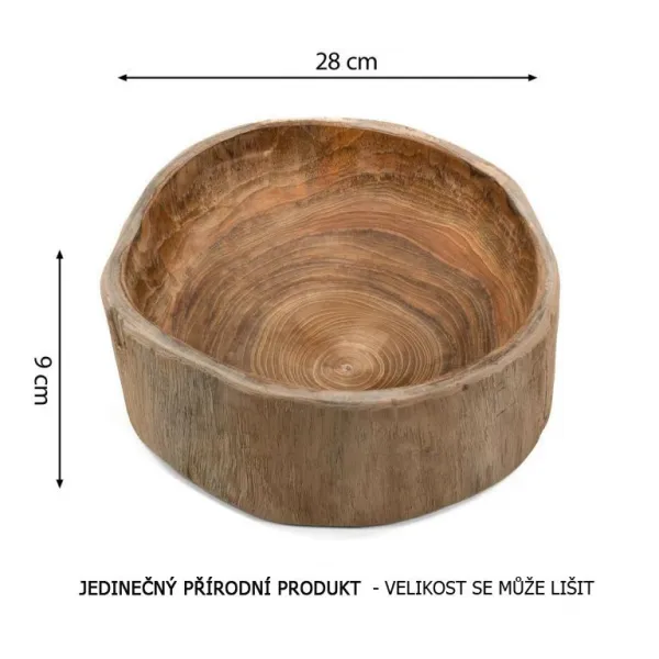 Divero 70707 Dekoratívna guľatá drevená miska