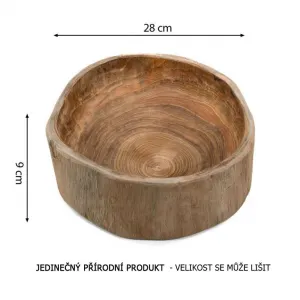 Divero 70707 Dekoratívna guľatá drevená miska