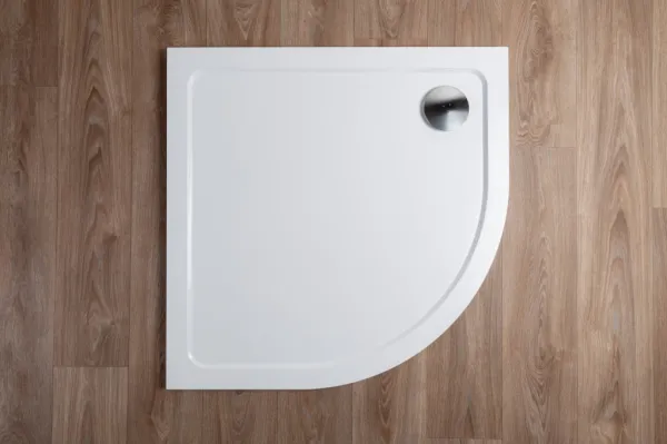 H K - THOR Sprchová vanička z liateho mramoru, štvrťkruh, R550 80x80x3 cm SE-THOR-80Q