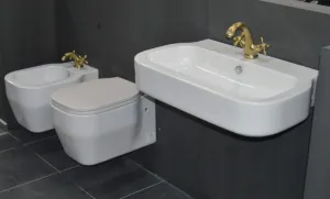 HOPA - Závesný bidet GLAZE 52 × 36 cm - Sada pre zavesenie bidetu - Bez upevňovacie sady KEAZGLBI