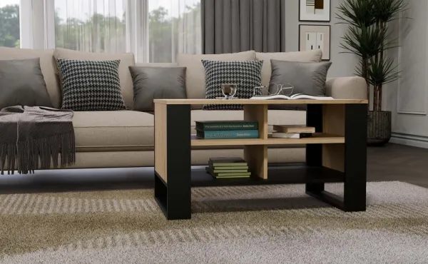 TP Living Konferenčný stolík LAWA Modern 4P Slim dub artisan/čierny