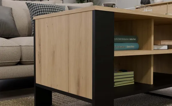 TP Living Konferenčný stolík LAWA Modern 4P Slim dub artisan/čierny