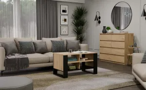 TP Living Konferenčný stolík LAWA Modern 4P Slim dub artisan/čierny