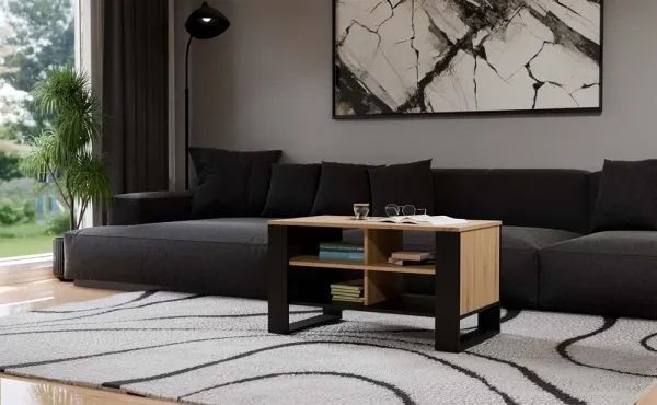 TP Living Konferenčný stolík LAWA Modern 4P Slim dub artisan/čierny